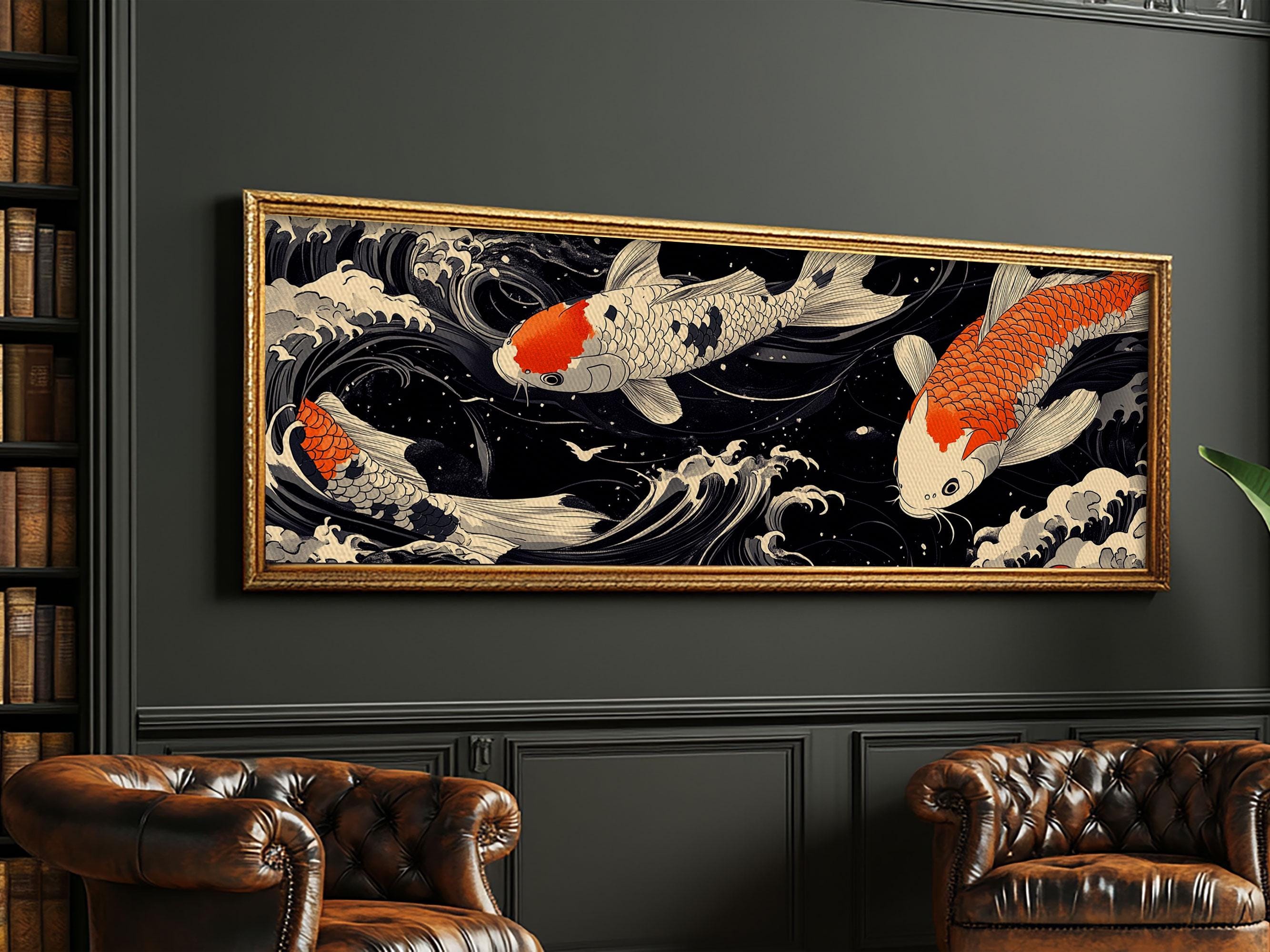 Wabi Sabi Koi Fish Print: Japanese Panoramic Wall Art - Etsy