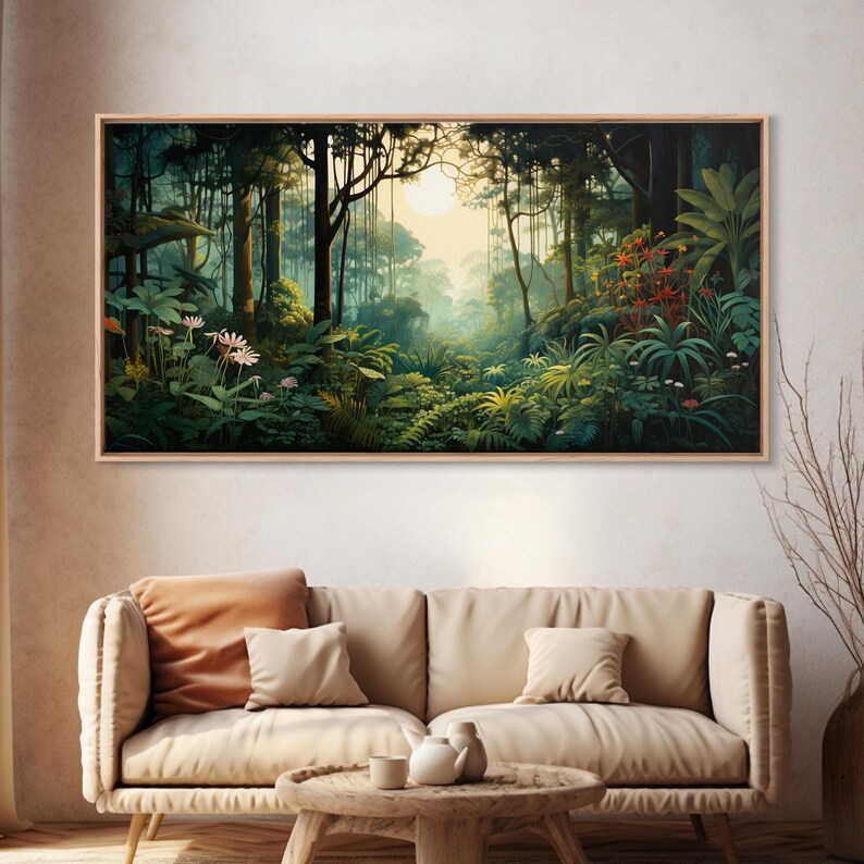 Jungle Canvas Art: Forest Wall Print, Panoramic Landscape immagine 3