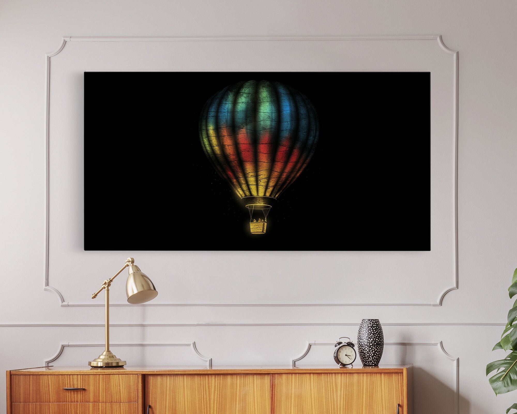 Colorful Hot Air Balloon Wall Decor Metallic Wall Art Etsy