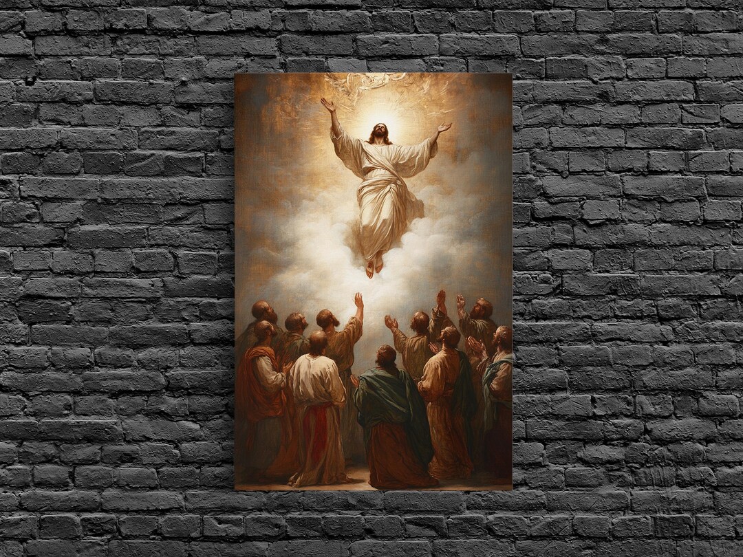 Ascension of Christ Rising Into Heaven Framed Canvas Print ...