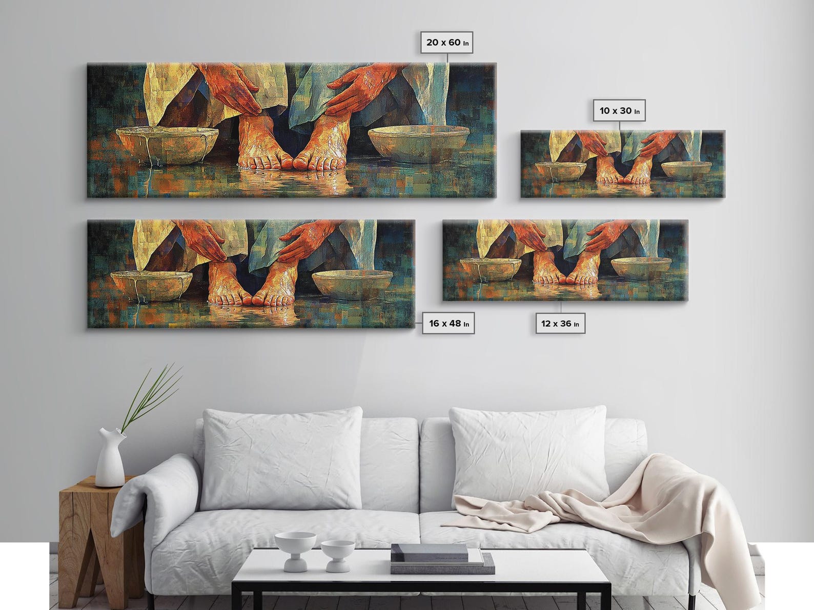 Holy Thursday Washing of the Feet Mandatum Scene Framed Christian Art ...