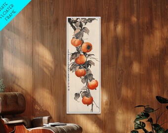 Persimmon Tree Branch Framed Canvas Print: Japanese Ukiyo-e Art - Etsy