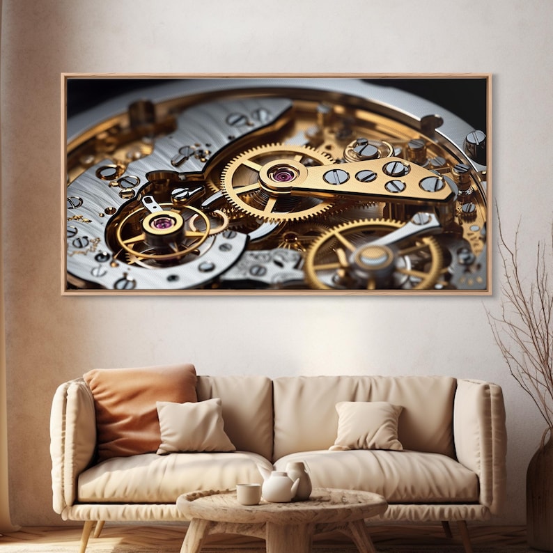 Watch Mechanism Canvas Art: Clock Gears Wall Decor Bild 6
