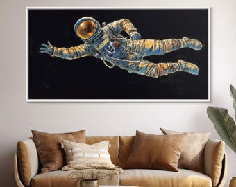 Astronaut Canvas Print: Space Suit Wall Art, Panoramic Decor