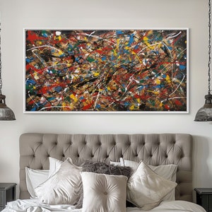 Jackson pollock Style Canvas Print Jackson Pollock Style Abstract Painting on Canvas, Drip Painting Home Decor Graffiti Art Hanging Artwork