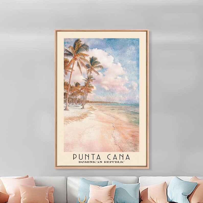 Punta Cana, Dominican Republic Watercolor Beach Print, Vacation Gift