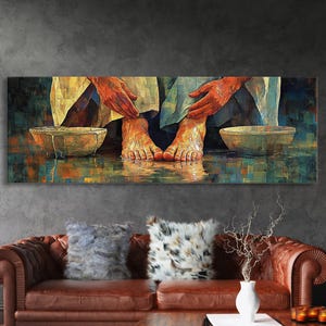 Holy Thursday Washing of the Feet Mandatum Scene Framed Christian Art ...