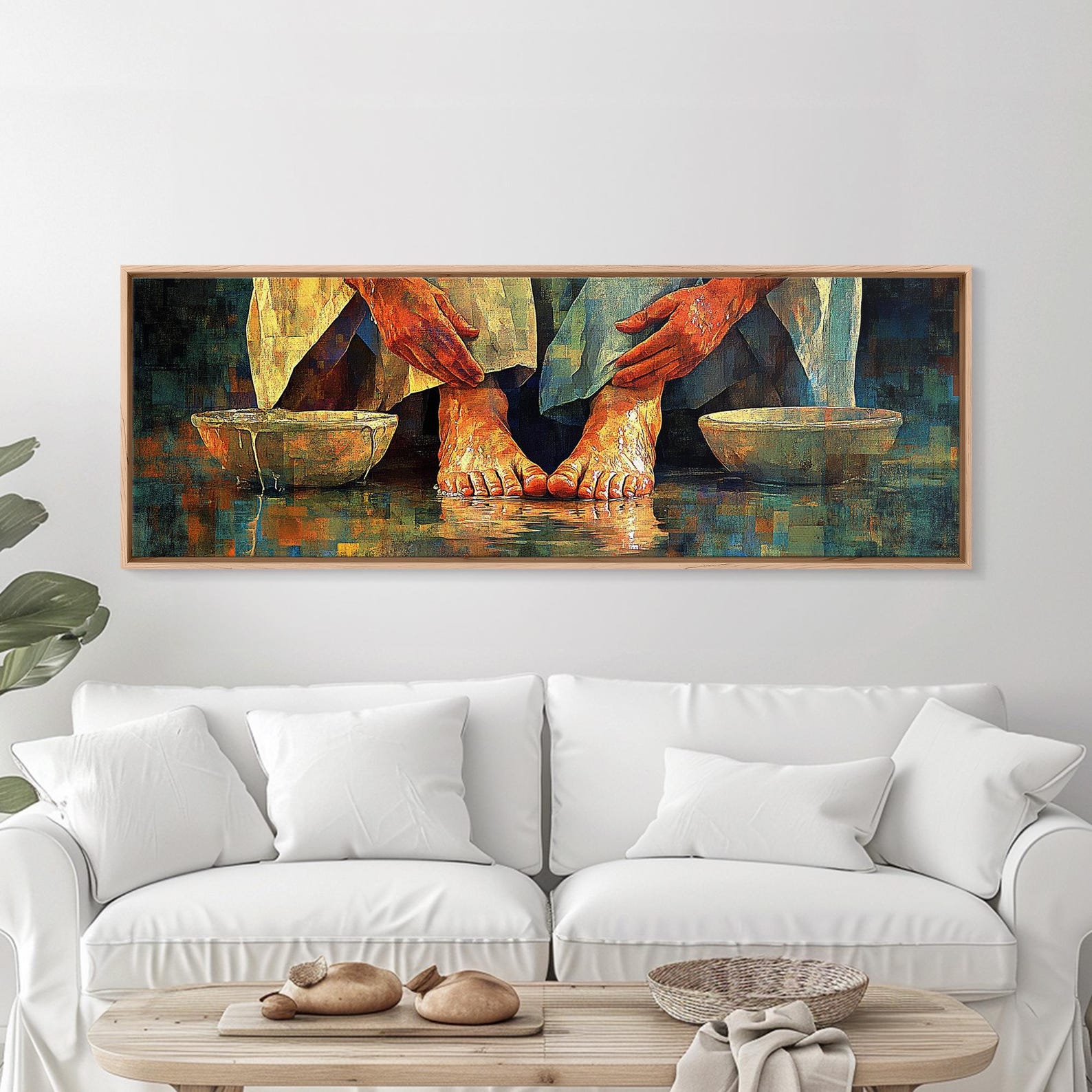 Holy Thursday Washing of the Feet Mandatum Scene Framed Christian Art ...