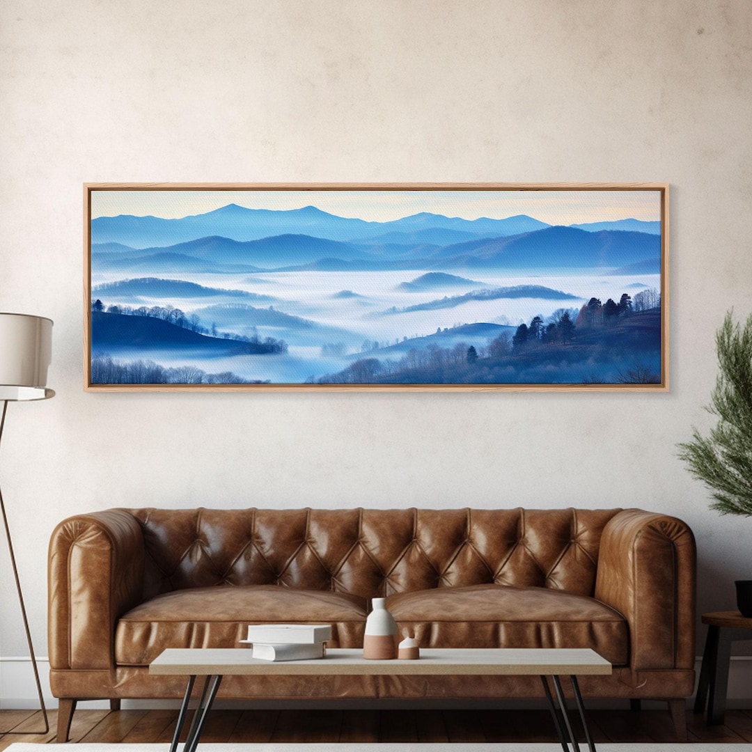 Blue Ridge Canvas Blue Ridge Mountains Panoramic Canvas Art: Cabin Decor - Etsy