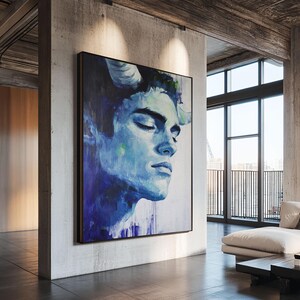 Watercolor Portrait of a Satyr, Framed Canvas Print, Halloween Decor NUEVART