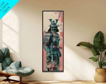 Samurai Warrior Framed Canvas Print: Japanese Style Art
