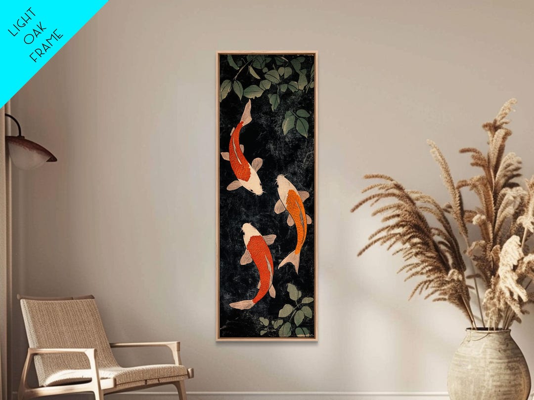 Koi Fish Canvas Print: Asian Chinoiserie Wall Art - Etsy