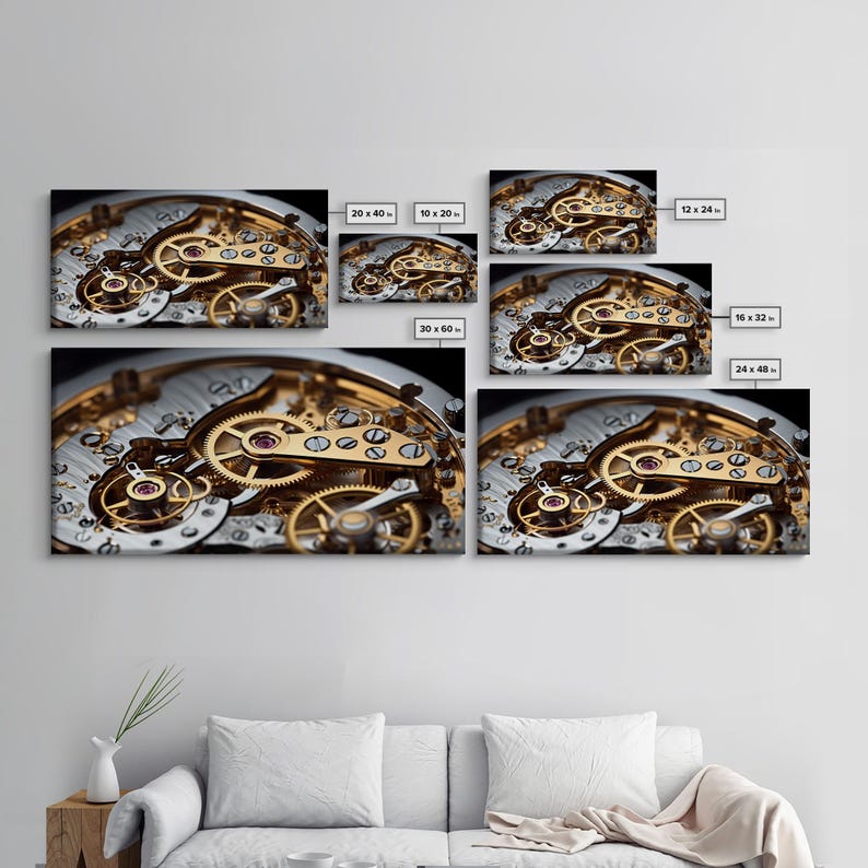 Watch Mechanism Canvas Art: Clock Gears Wall Decor Bild 8