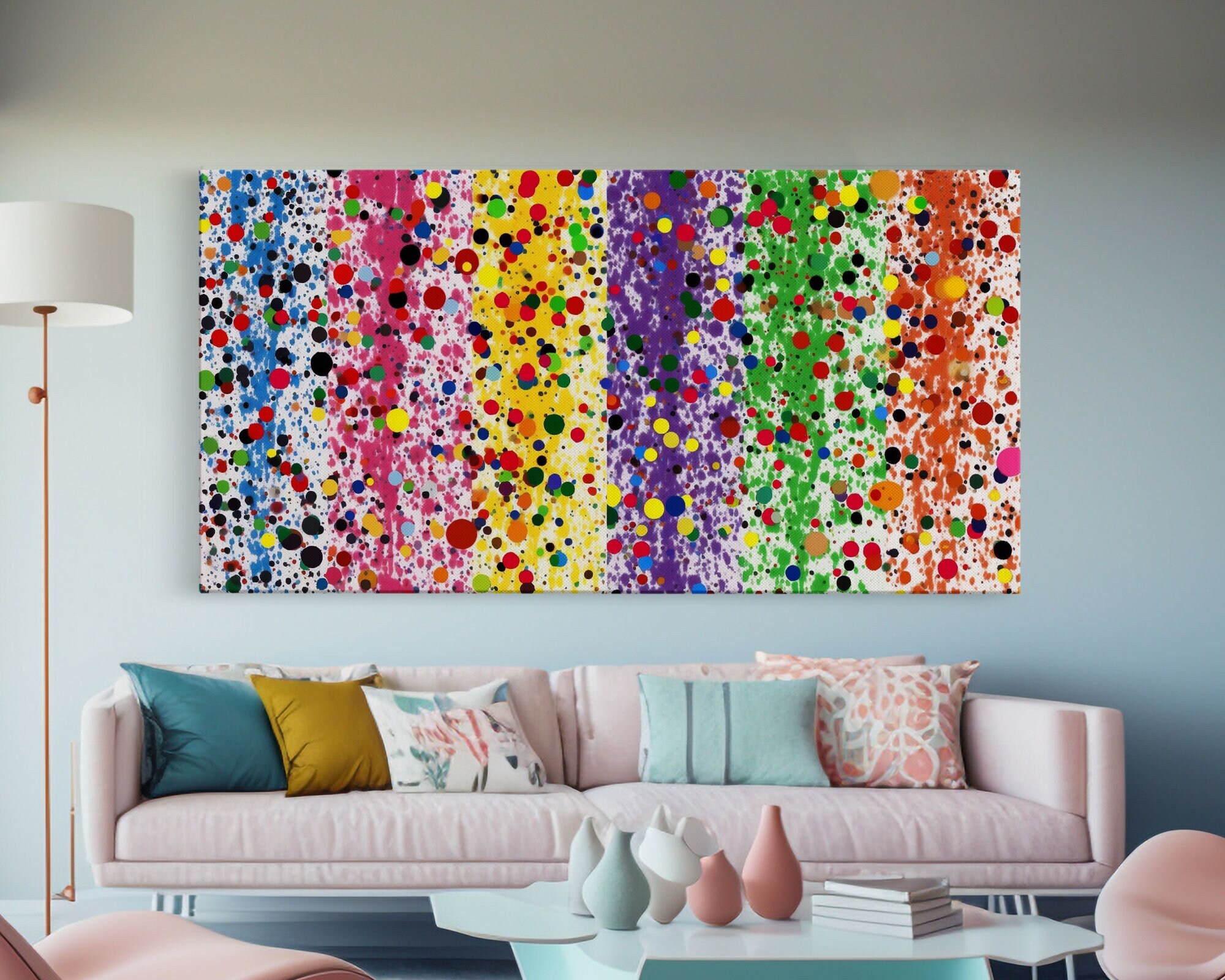  NWT Canvas Print Wall Art Las Vegas Paint Splatter Landmarks  Architecture & Maps Cities Modern Art Global Scenic Colorful Multicolor  Ultra for Living Room, Bedroom, Office - 24x36 : Everything Else