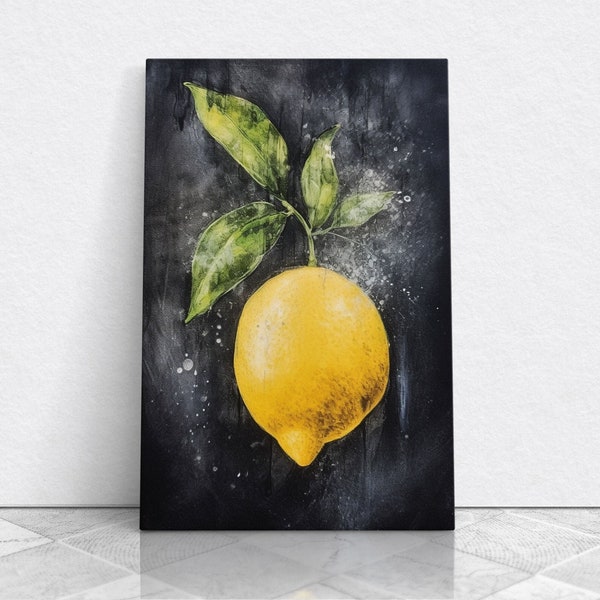 LEMON Art Canvas Print - Unframed Oil Print - Print Still Life Original - Small Still Life Painting Print-  Lemon Art Print - Fruit Art