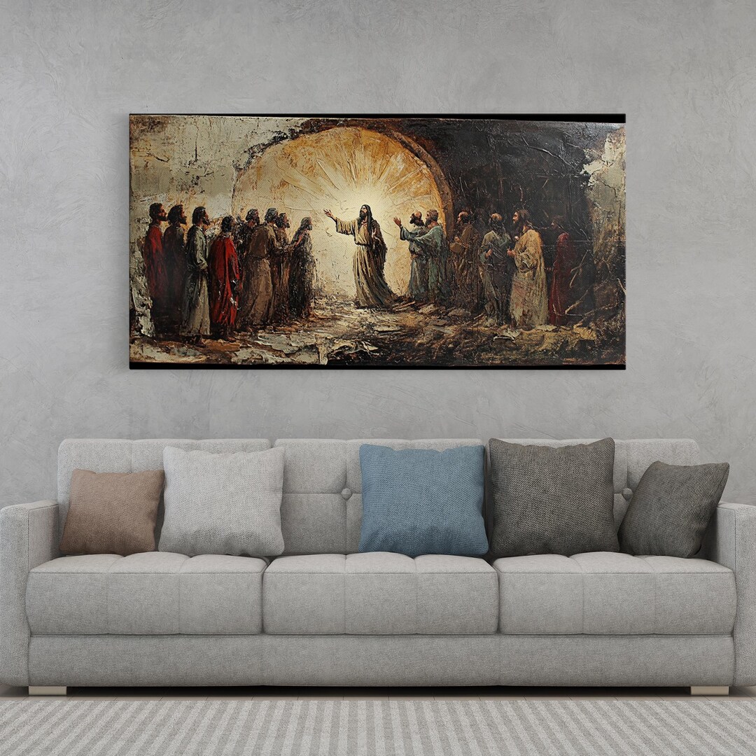 Raising of Lazarus Lent Theme Romanticism Framed Canvas Print ...