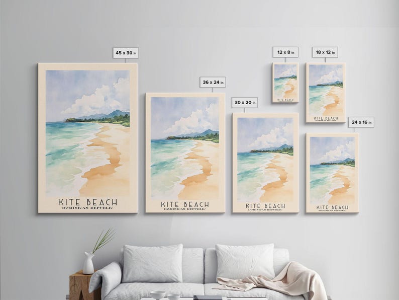 Kite Beach, Dominican Republic Watercolor Beach Print, Vacation Gift