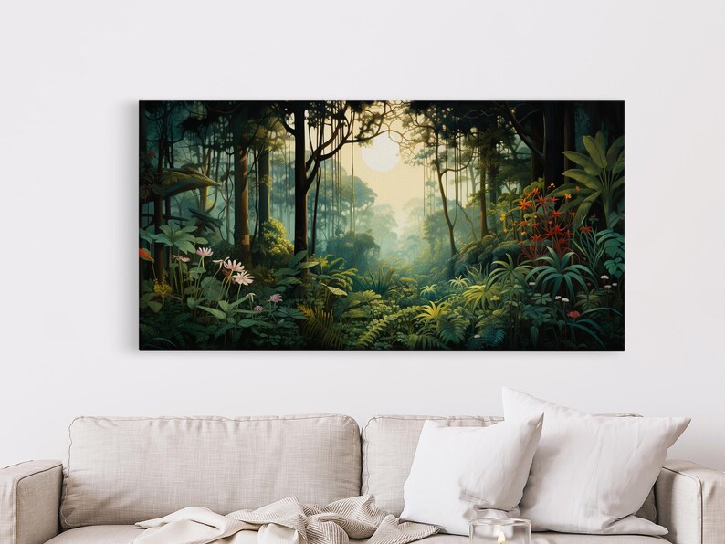 Jungle Canvas Art: Forest Wall Print, Panoramic Landscape immagine 14