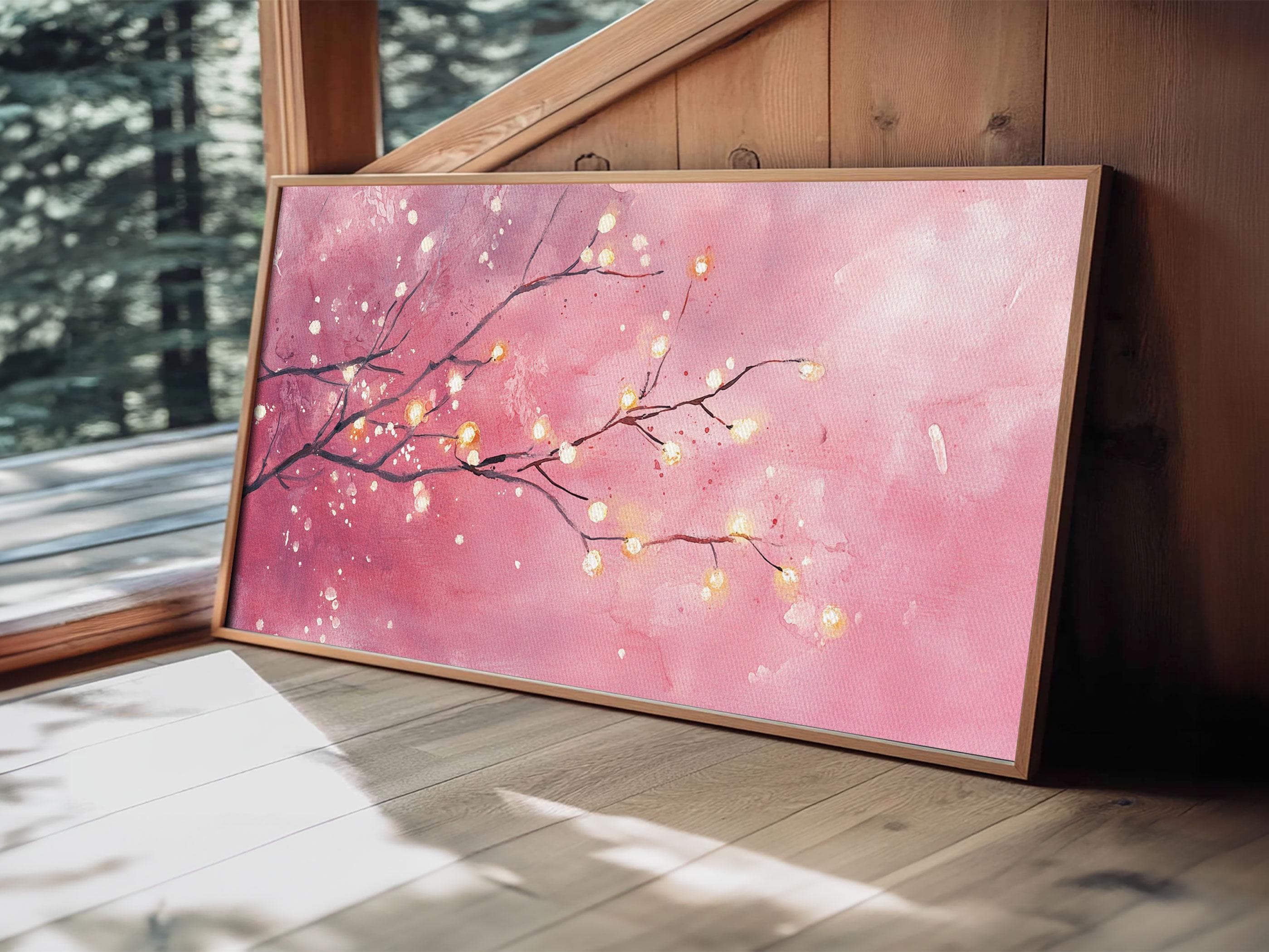 Light Pink Cherry Blossom Canvas Print: Sakura Wall Art - Etsy