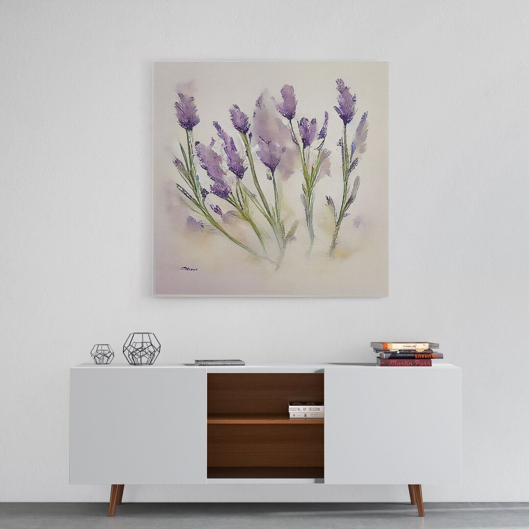 Lavandula Angustifolia English Lavender Floral Wall Art Etsy