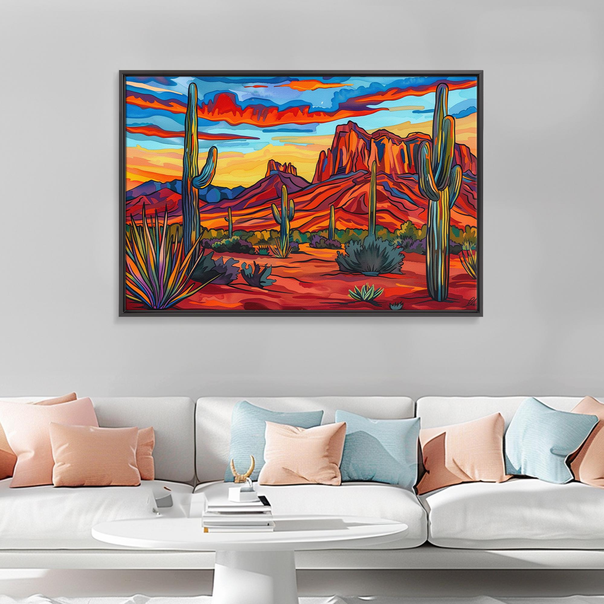 Retro Desert Landscape Art Print: Arizona Pop Art Decor - Etsy