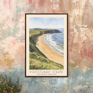 Portstewart Strand, Northern Ireland Watercolor Beach Print, Vacation Gift, Wall Art, Beach Painting, Beach Decor, Beach Painting
