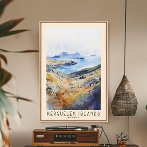 Kerguelen Islands, France Watercolor Print, Vacation Gift, France Wall Art, Beach Painting, Beach Decor, Beach Or Lakehouse Art