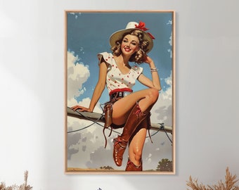 Wild West Sexy Pin-up Cowboy Girl PHOTO Legs Hat Boots Fence