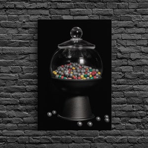 Gumball Machine Wall Art, Candy Dispenser Wall Decor, Kitchen Art, Minimalist Print, Wall Decor, Canvas Print, Wall Art, Framed Canvas