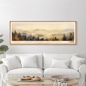 Great Smoky Mountains National Park Panoramic Watercolor Art Print