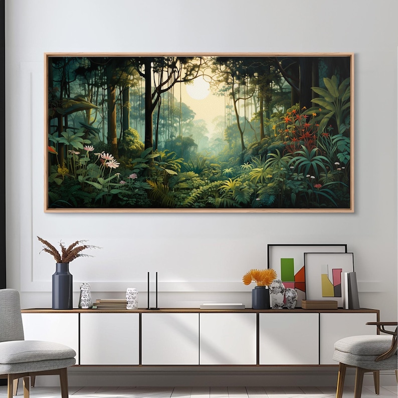 Jungle Canvas Art: Forest Wall Print, Panoramic Landscape immagine 13