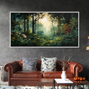 Jungle Canvas Art: Forest Wall Print, Panoramic Landscape immagine 6