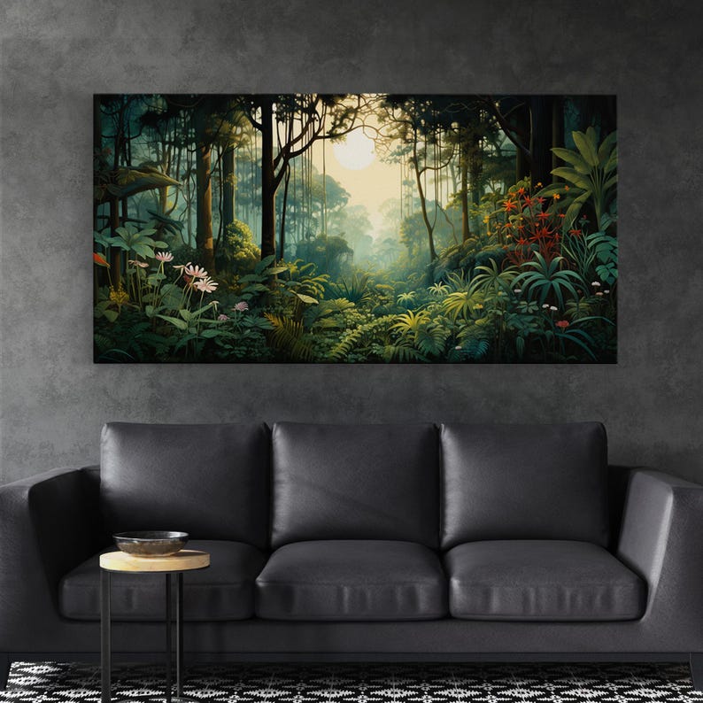 Jungle Canvas Art: Forest Wall Print, Panoramic Landscape immagine 19