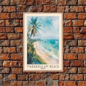 Mararikulam Beach, India Watercolor Print, Vacation Gift, Wall Art, Vacation Wall Art, Vacatation, Beach Decor, Beach Or Lakehouse Art