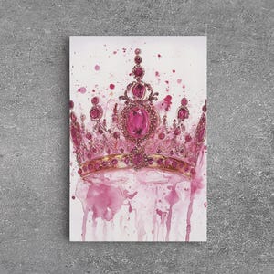 Regal Jeweled Crown Canvas Print: Pink Dorm Wall Art zdjęcie 7