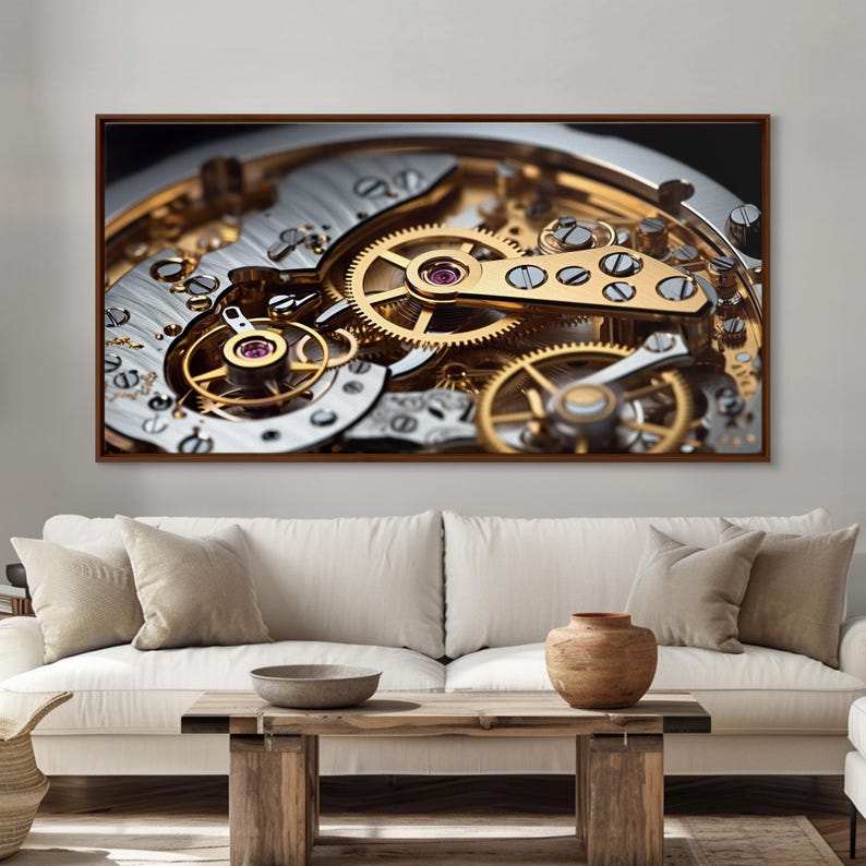 Watch Mechanism Canvas Art: Clock Gears Wall Decor Bild 2