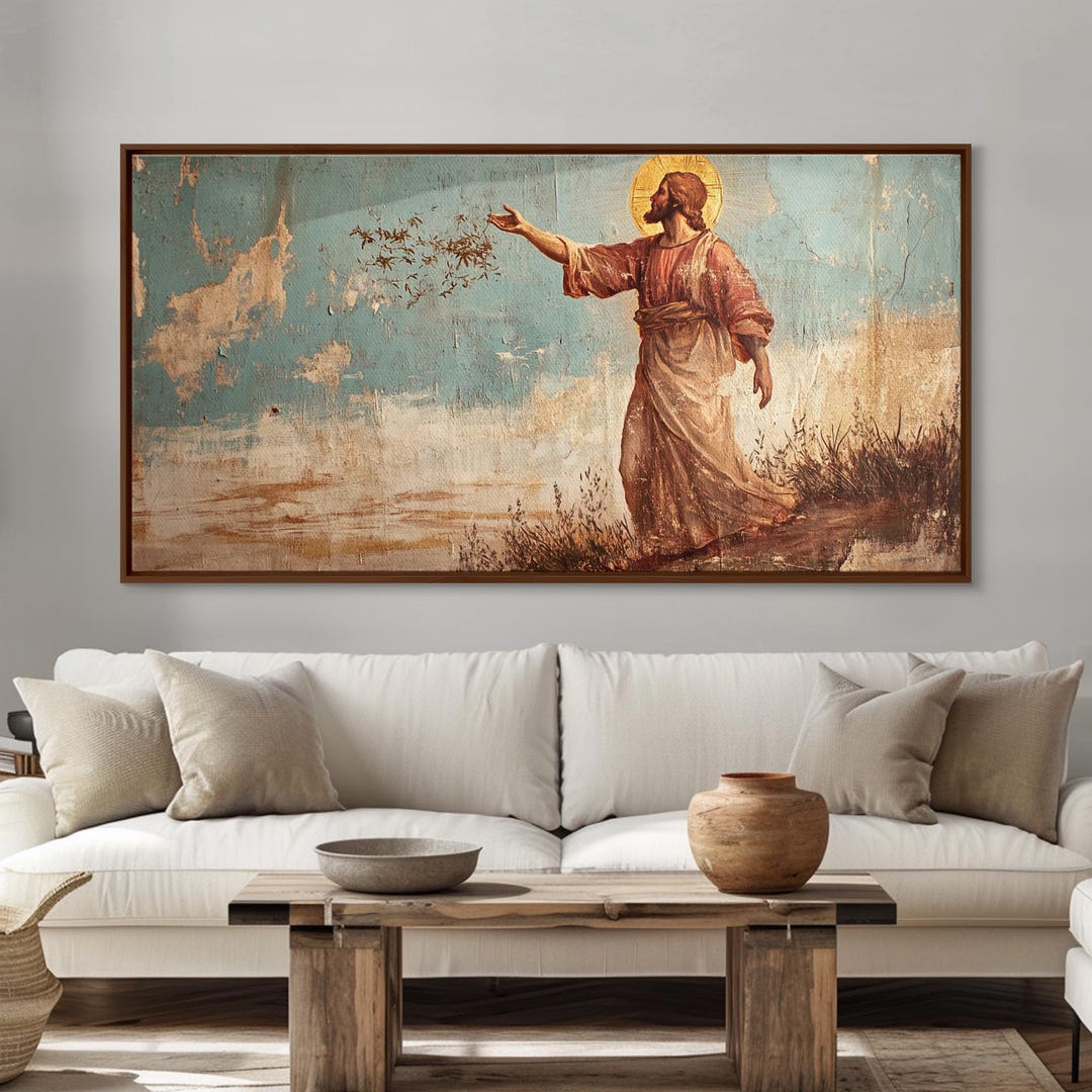 Parable of the Sower Romanticism Framed Canvas Print - Jesus Teaching ...