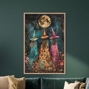 Cottagecore Witches Framed Canvas Print, the Witches and the ...