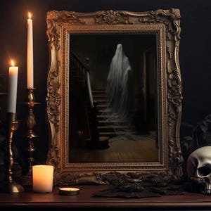 Macabre Ghost Art Print: Dark Academia Halloween Decor
