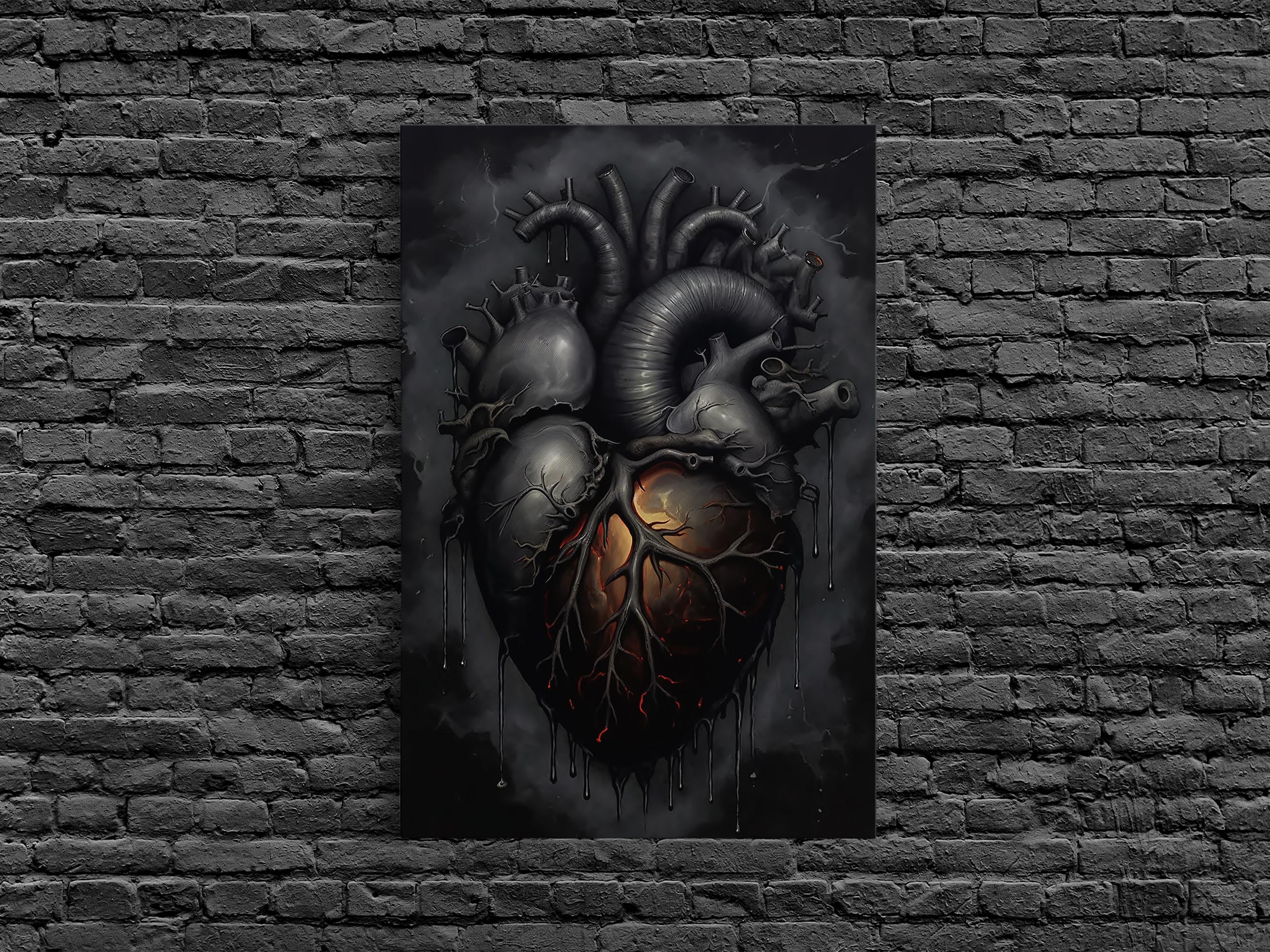 Dark Heart Framed Canvas Print: Macabre Goth Decor - Etsy