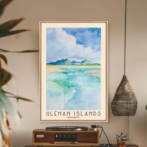 Glenan Islands, France Watercolor Print, Vacation Gift, France Wall Art, Beach Painting, Beach Decor, Beach Or Lakehouse Art