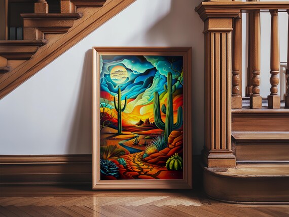 40！キャンバスアート Amazon.com: Desert Art Print, Colorful Travel Art, California