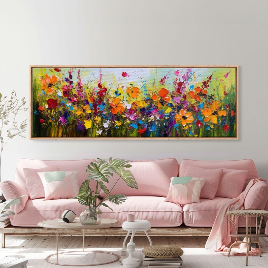 Panoramic Wildflowers Canvas Print: Ultra-wide Floral Wall Art - Etsy