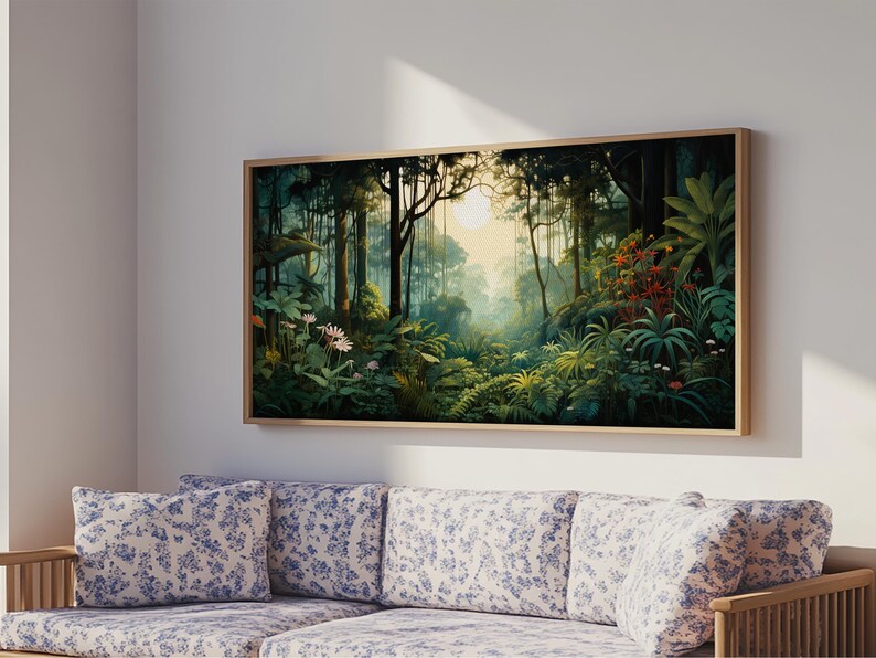 Jungle Canvas Art: Forest Wall Print, Panoramic Landscape immagine 2