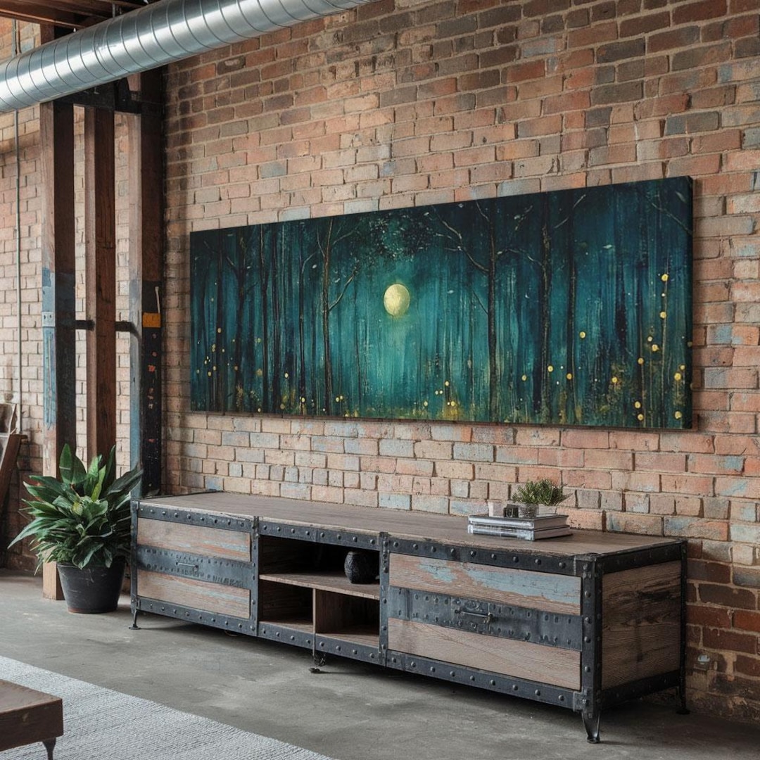 Dark Fantasy Forest Framed Canvas Print: Extra Wide Panoramic Wall Art ...