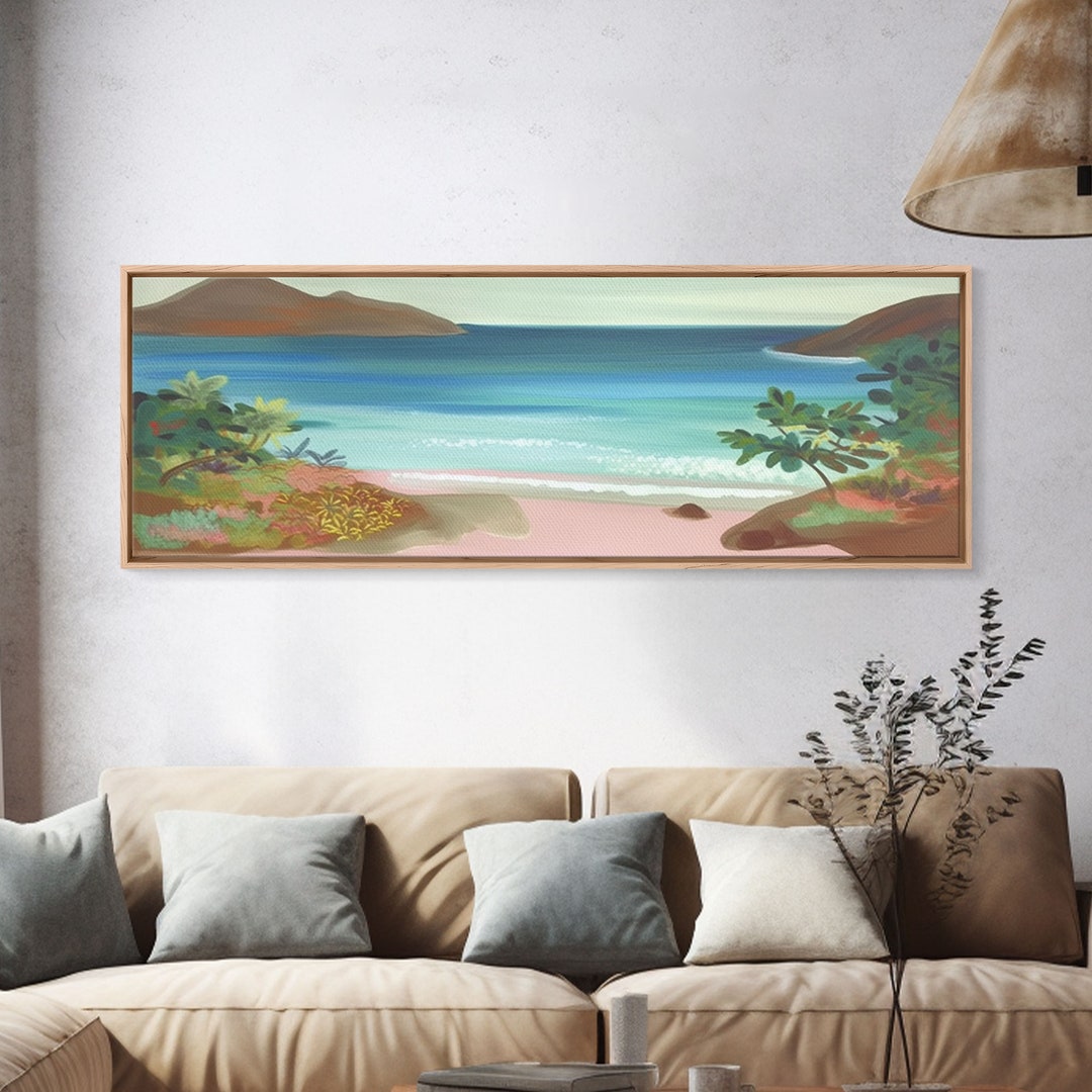 Pastel Beach Wall Art Canvas Print Beach Sand Wall Art Etsy