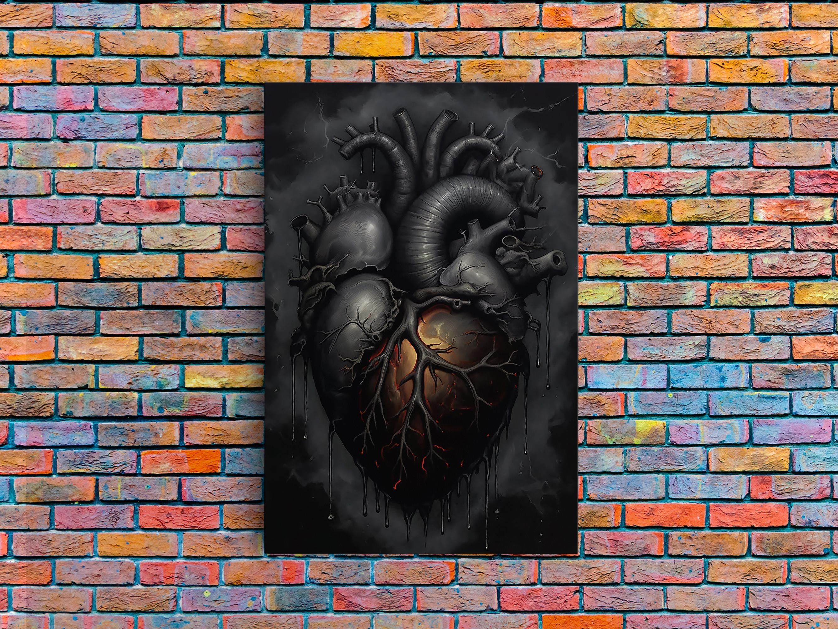 Dark Heart Framed Canvas Print: Macabre Goth Decor - Etsy