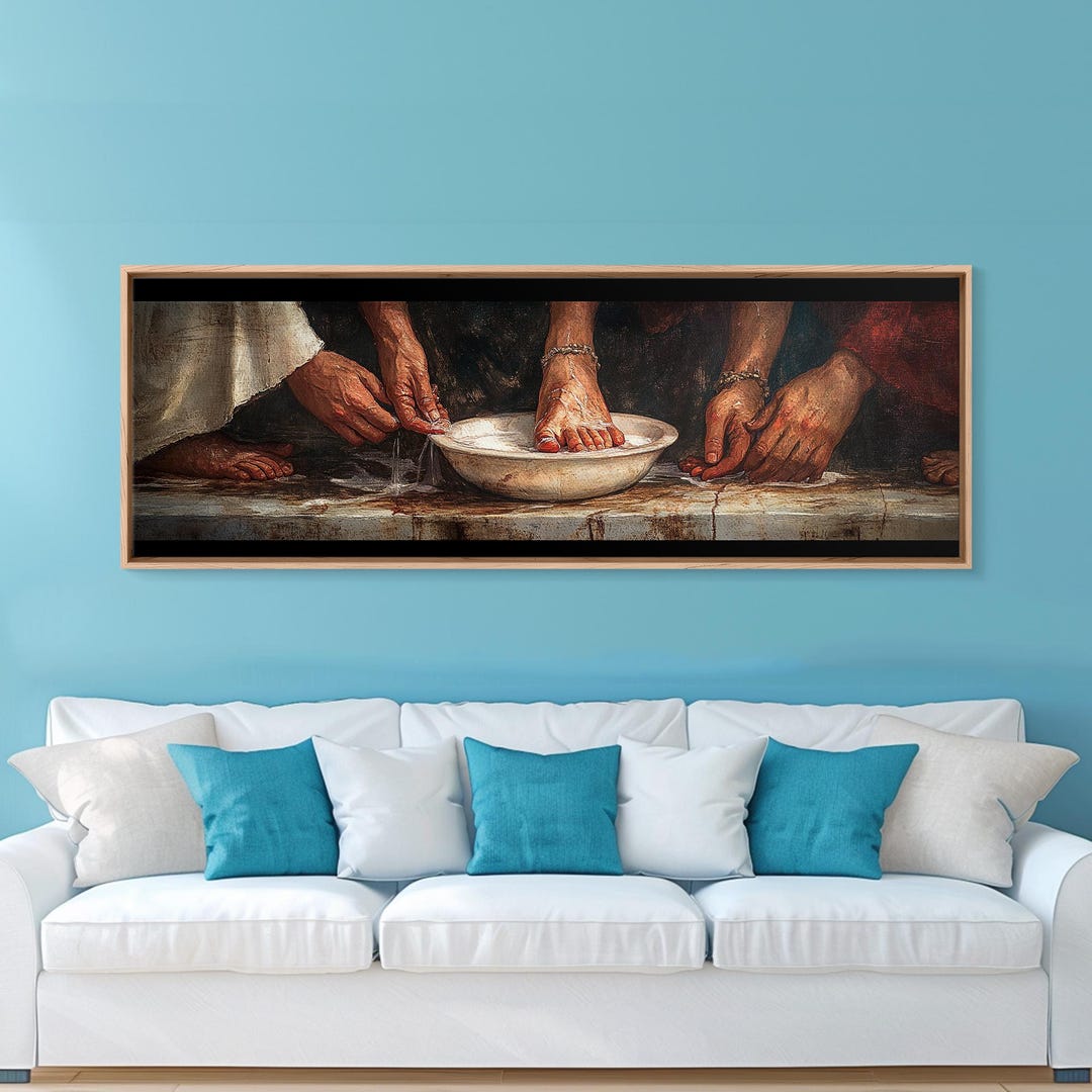 Holy Thursday Washing of Feet Mandatum Extra Wide Wall Art ...
