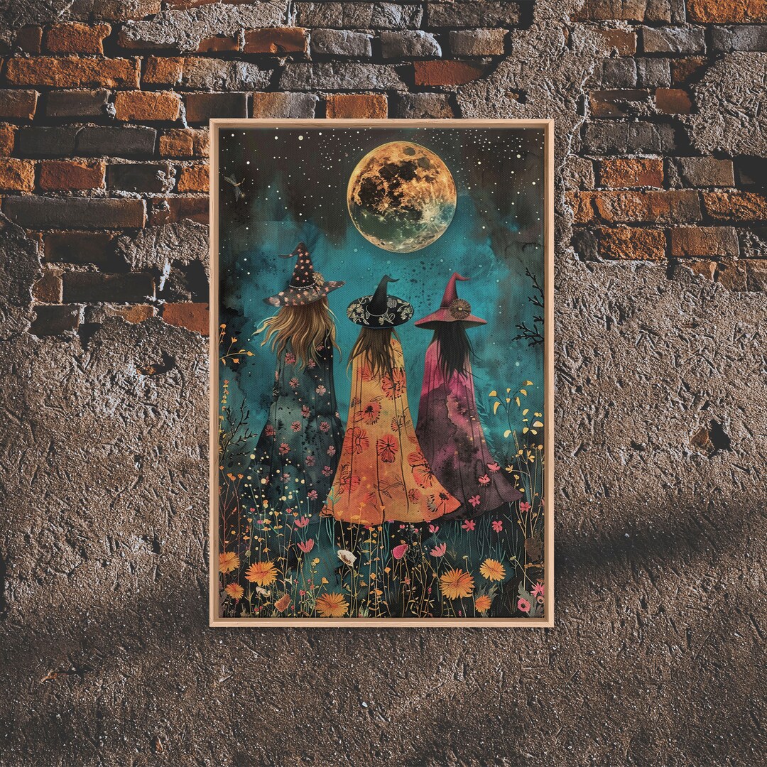 Cottagecore Witches Framed Canvas Print, the Witches and the ...