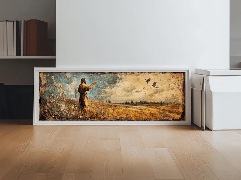 Parable of the Sower Spreading Seeds Framed Christian Art Print ...